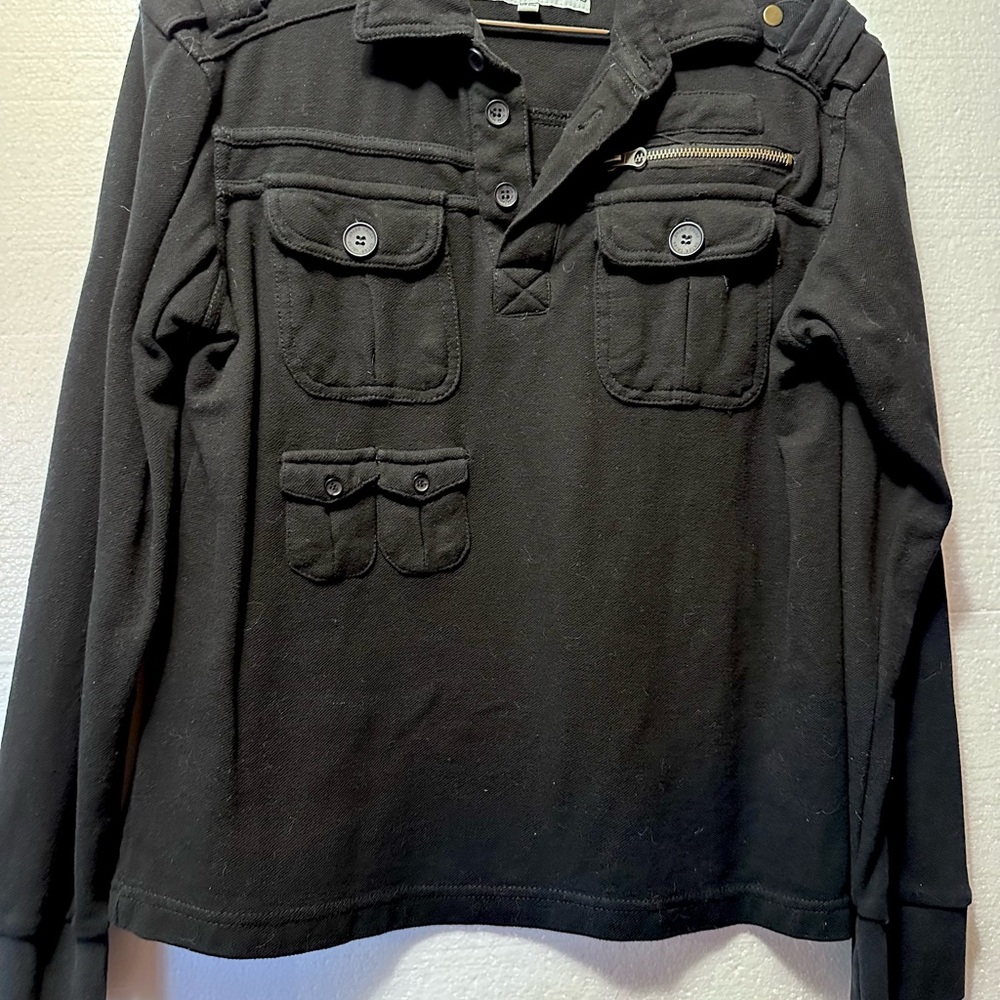 Swiss Cross Black Military Style Shacket